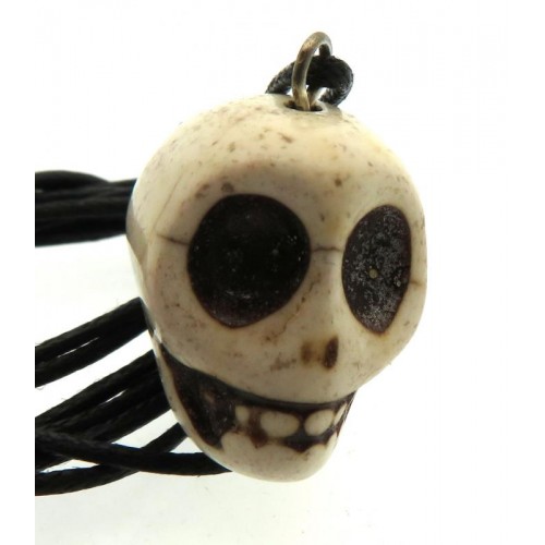 Coloured White Stone Skull Pendant